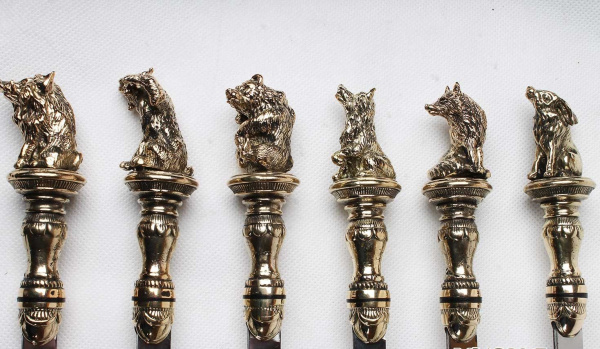 Набор шампуров с декоративным литьем "Лесная братва" (6 шт)